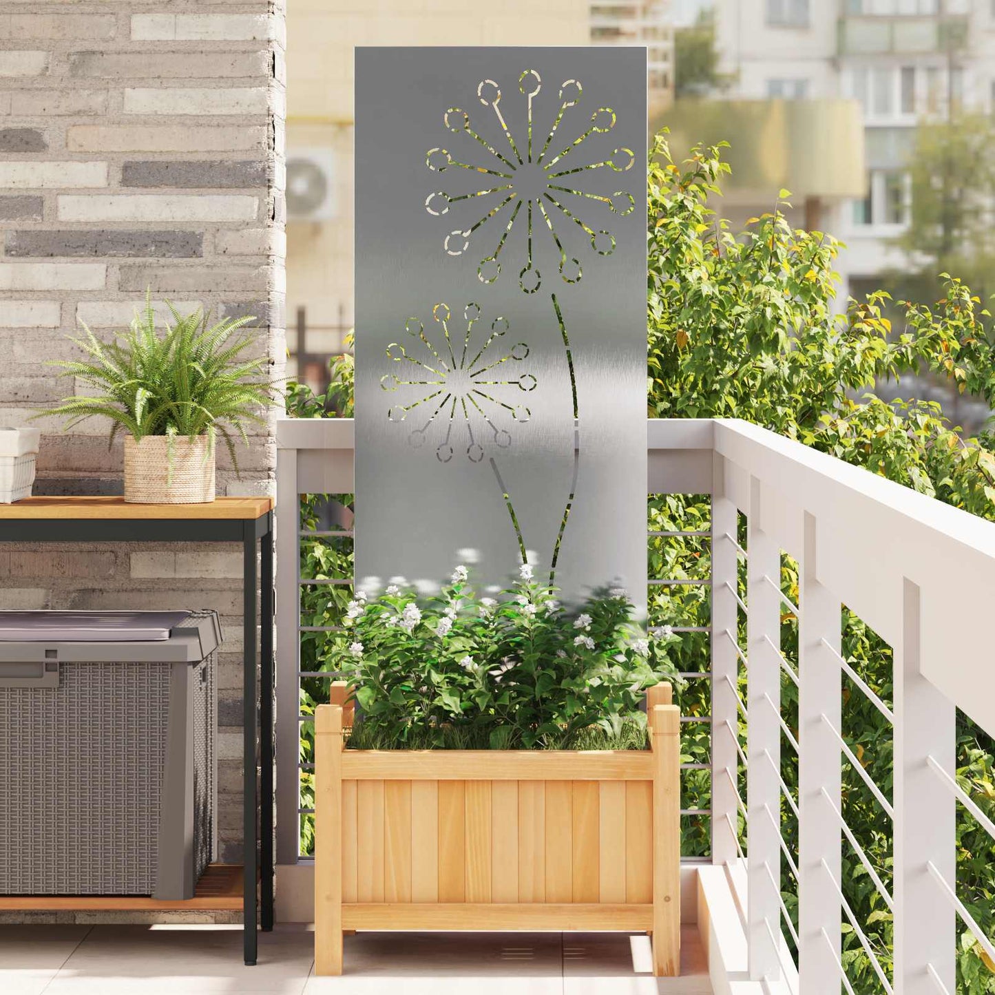 Garden Privacy Screen Silver 50 x 140 cm Stainless steel