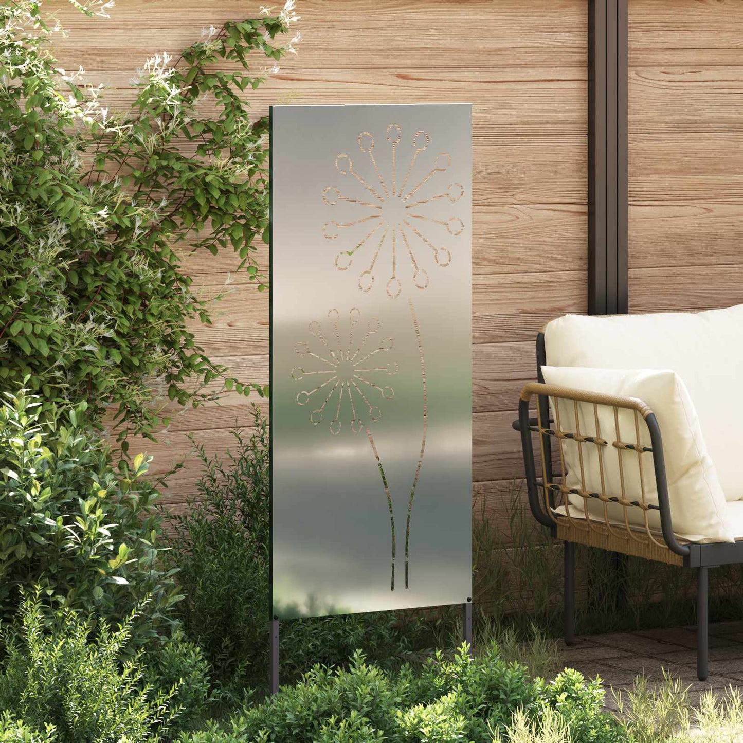 Garden Privacy Screen Silver 50 x 140 cm Galvanised steel