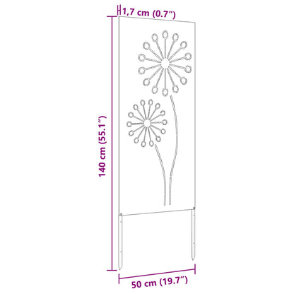 Garden Privacy Screen Silver 50 x 140 cm Galvanised steel