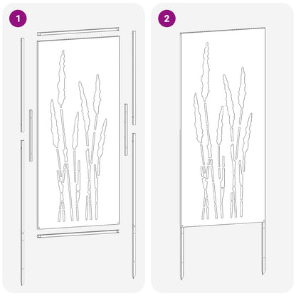 Garden Privacy Screen White 50 x 140 cm Cold-rolled steel