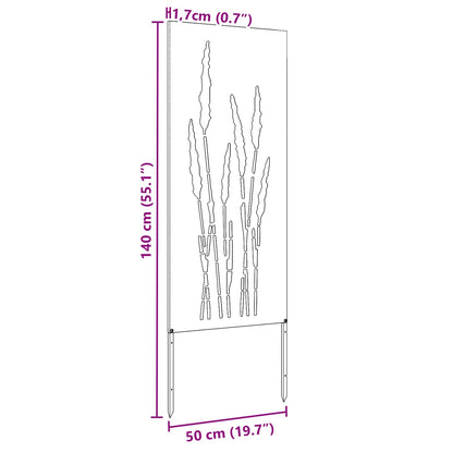 Garden Privacy Screen Floral Silver 50 x 140 cm Stainless steel