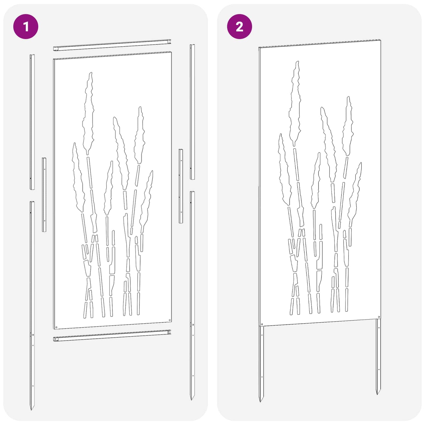 Garden Privacy Screen Silver 50 x 140 cm Galvanised steel