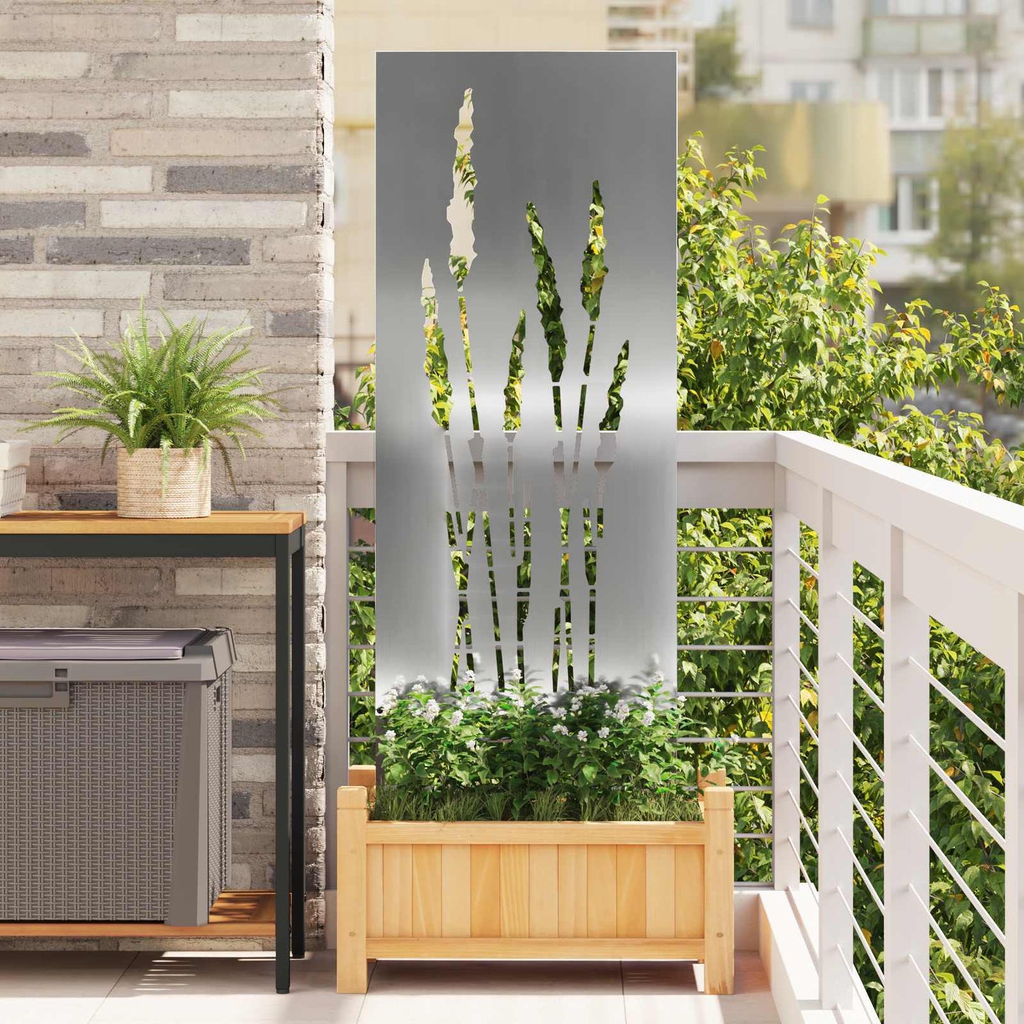 Garden Privacy Screen Silver 50 x 140 cm Galvanised steel