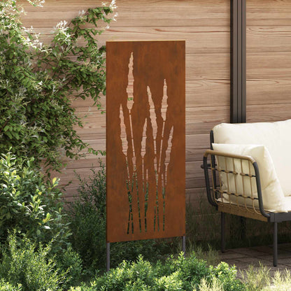 Garden Privacy Screen Floral Rusty 50 x 140 cm Weathering Steel
