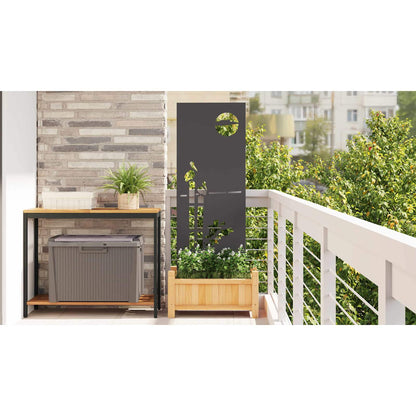 Garden Privacy Screen Black 50 x 140 cm Cold-rolled steel