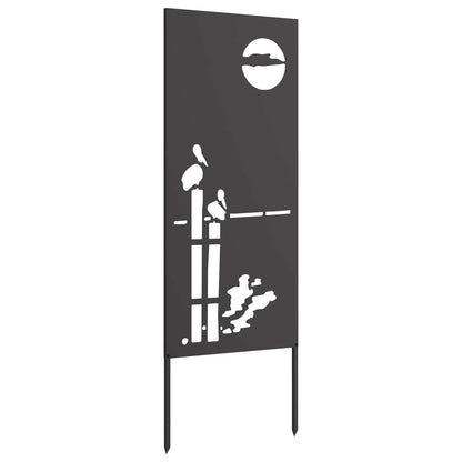 Garden Privacy Screen Black 50 x 140 cm Cold-rolled steel
