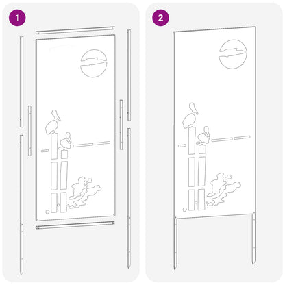 Garden Privacy Screen White 50 x 140 cm Cold-rolled steel