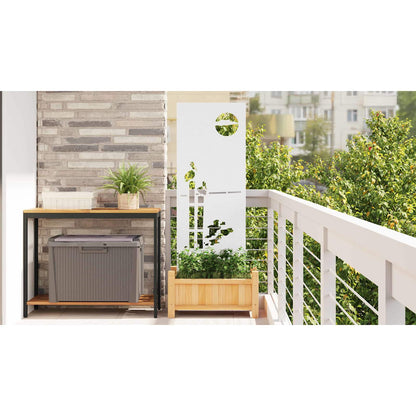 Garden Privacy Screen White 50 x 140 cm Cold-rolled steel