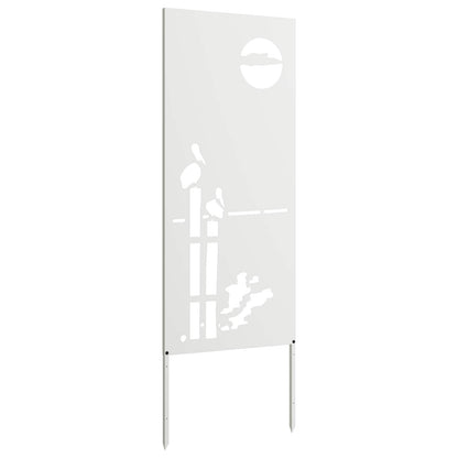 Garden Privacy Screen White 50 x 140 cm Cold-rolled steel