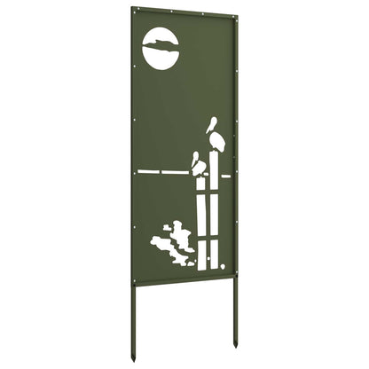 Garden Privacy Screen Olive green 50 x 140 cm Cold-rolled steel