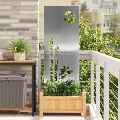 Garden Privacy Screen Silver 50 x 140 cm Galvanised steel
