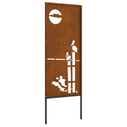 Garden Privacy Screen Rusty 50 x 140 cm Weathering steel