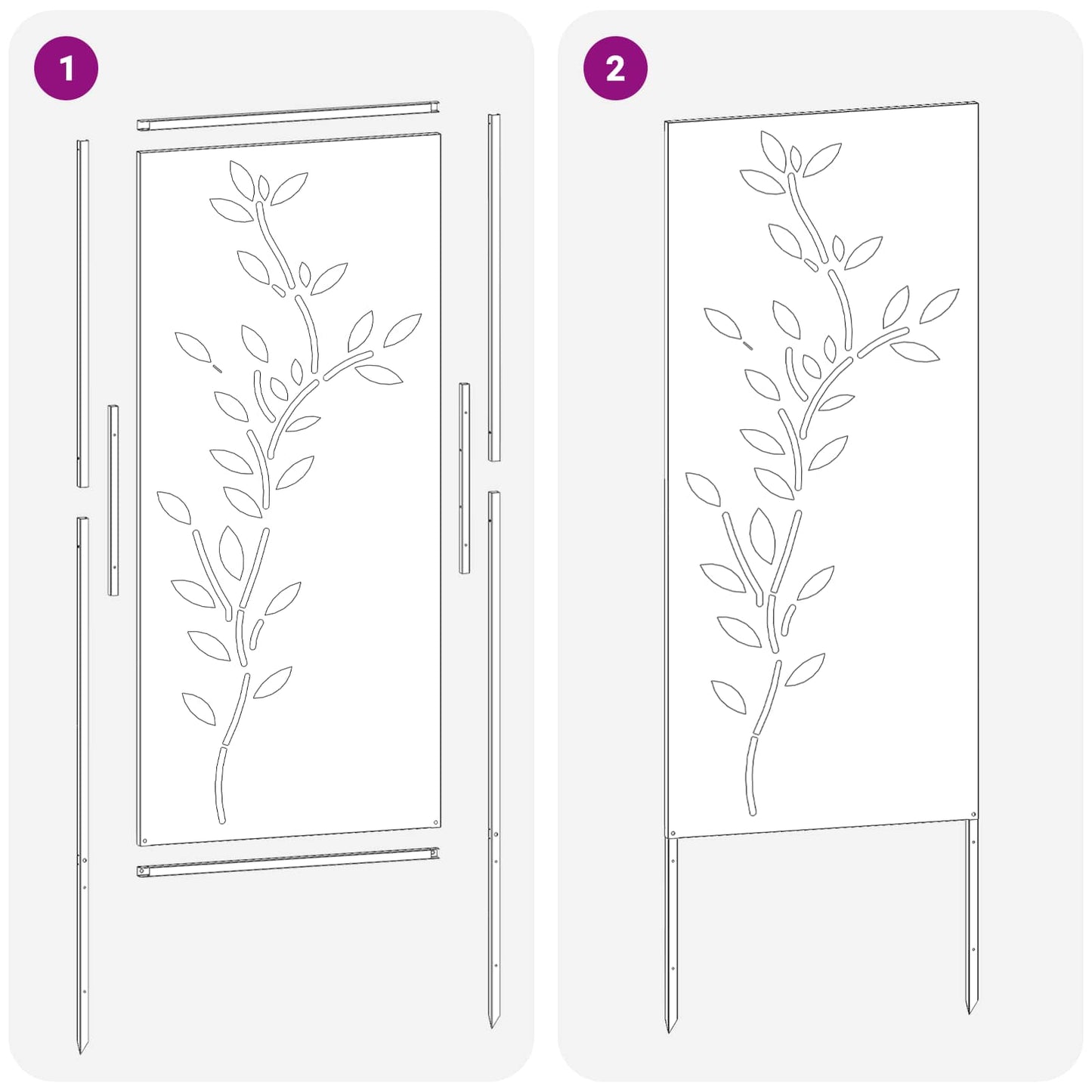 Garden Privacy Screen White 50 x 140 cm Cold-rolled steel