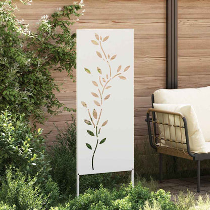 Garden Privacy Screen White 50 x 140 cm Cold-rolled steel