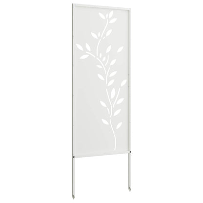 Garden Privacy Screen White 50 x 140 cm Cold-rolled steel