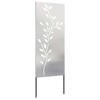 Garden Privacy Screen Floral Silver 50 x 140 cm Stainless steel