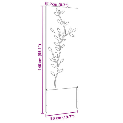 Garden Privacy Screen Silver 50 x 140 cm Galvanised steel