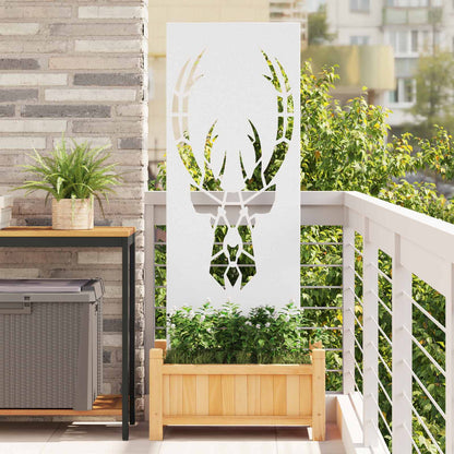 Garden Privacy Screen White 50 x 140 cm Cold-rolled steel