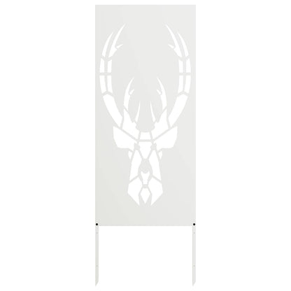Garden Privacy Screen White 50 x 140 cm Cold-rolled steel
