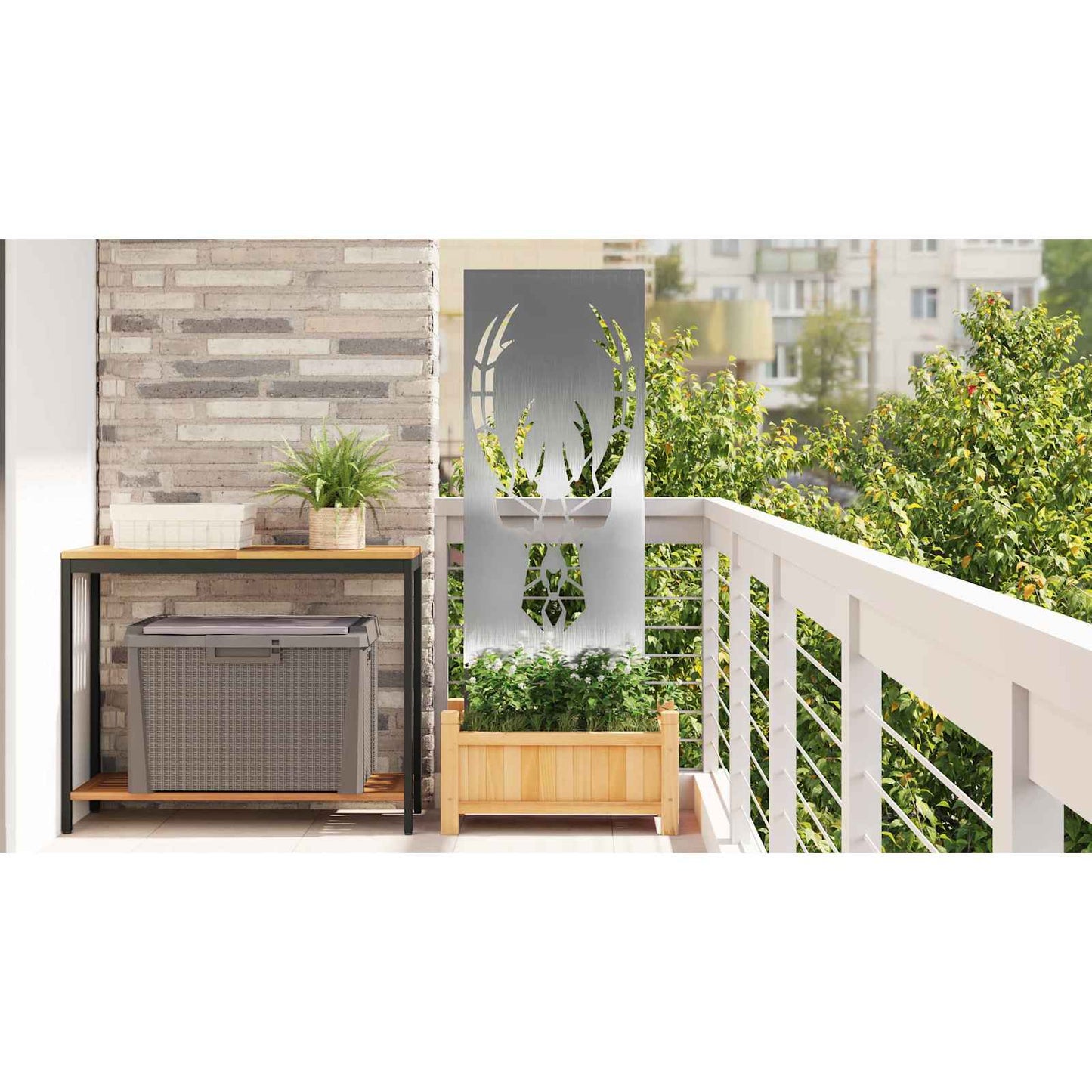 Garden Privacy Screen Silver 50 x 140 cm Stainless steel