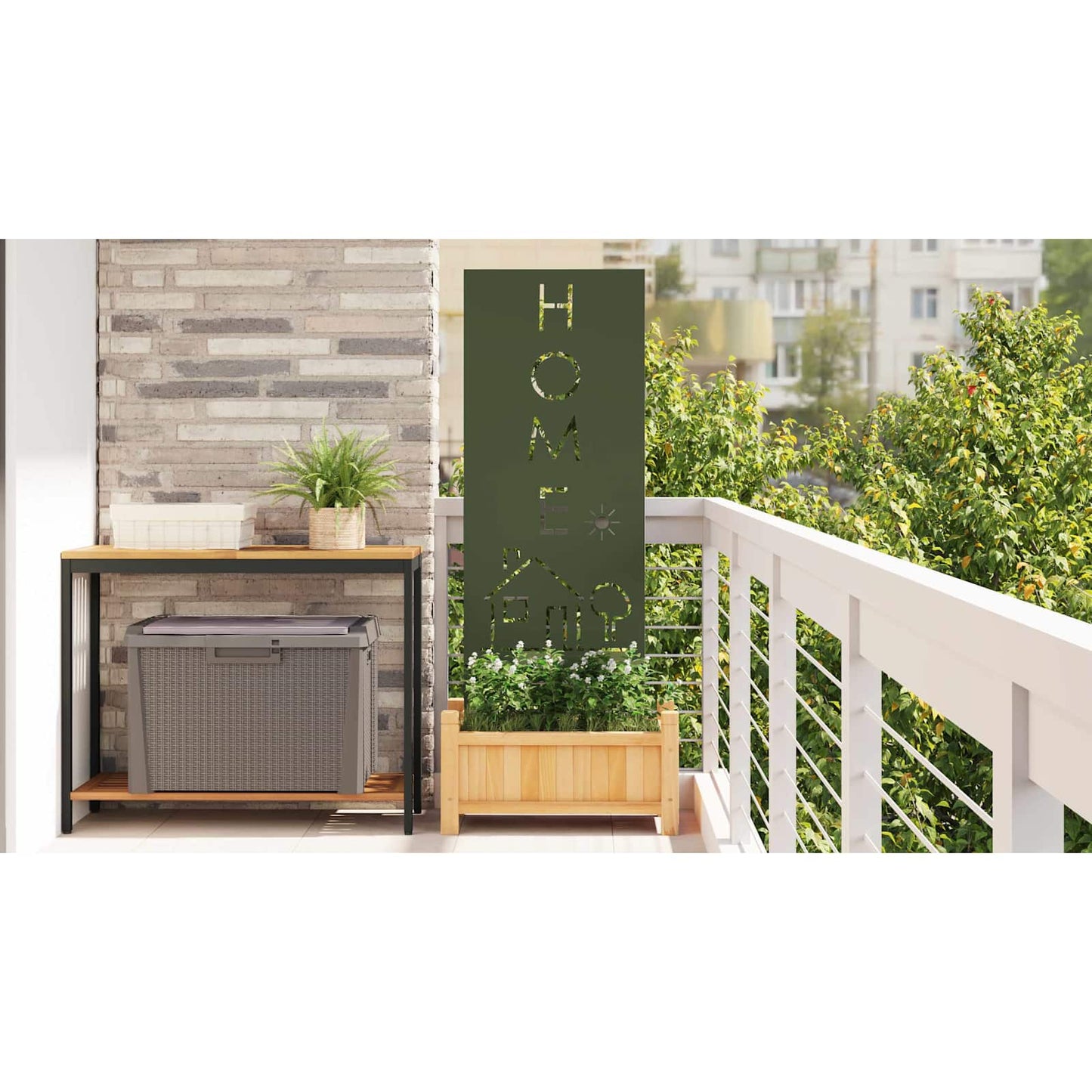 Garden Privacy Screen Olive green 50 x 140 cm Cold-rolled steel
