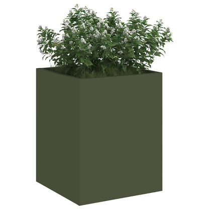 Garden Planter Olive Green 32 x 32 x 40 cm Cold-rolled Steel