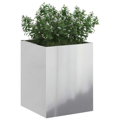 Garden Planter Galvanised Steel 32 x 32 x 40 cm