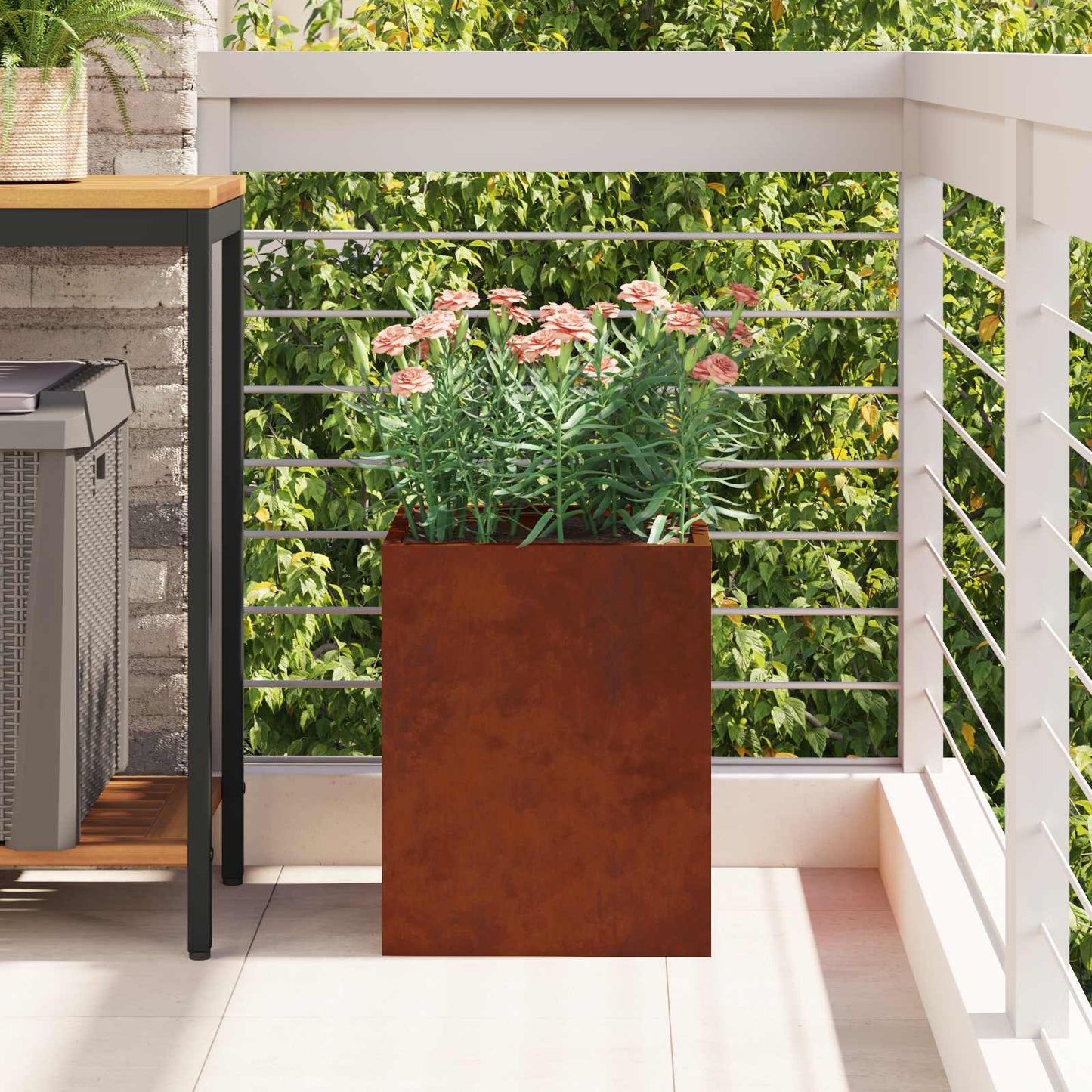 Garden Planter Rusty 32 x 32 x 40 cm Weathering Steel