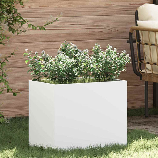 Garden Planter White 50 x 32 x 40 cm Cold-rolled Steel