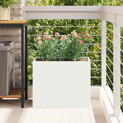 Garden Planter White 50 x 32 x 40 cm Cold-rolled Steel