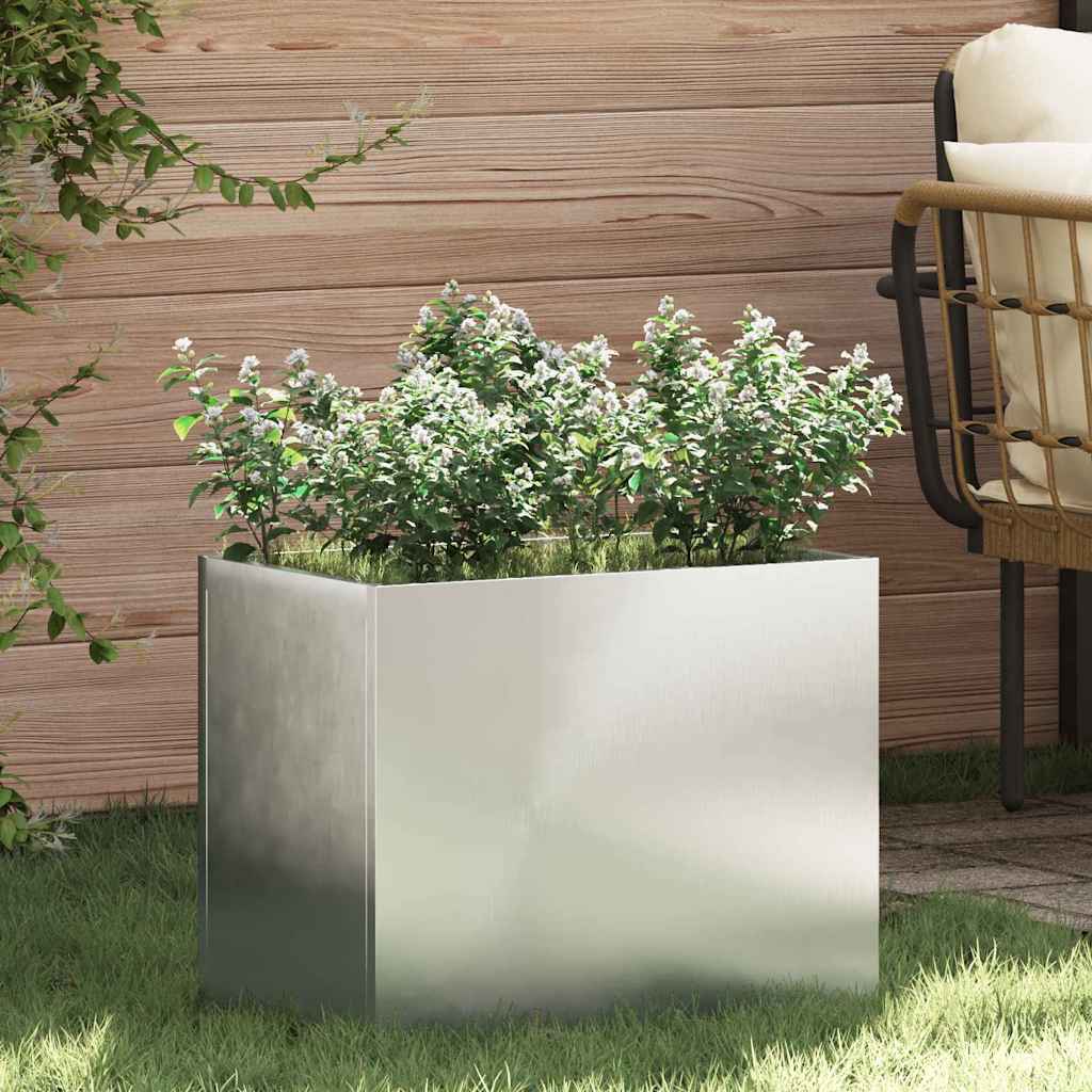 Garden Planter Galvanised Steel 50 x 32 x 40 cm