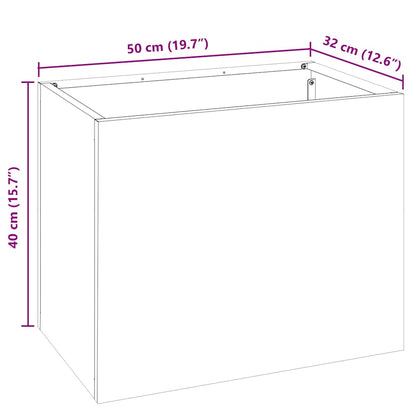 Garden Planter Galvanised Steel 50 x 32 x 40 cm