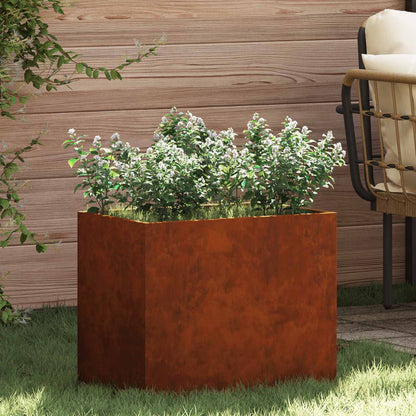Garden Planter Rusty 50 x 32 x 40 cm Weathering Steel