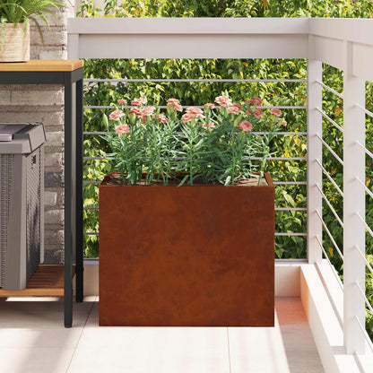 Garden Planter Rusty 50 x 32 x 40 cm Weathering Steel