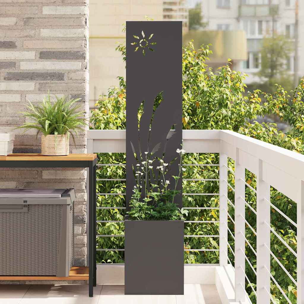 Garden Privacy Screen Black 32 x 150 cm Cold-rolled steel