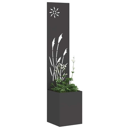 Garden Privacy Screen Black 32 x 150 cm Cold-rolled steel