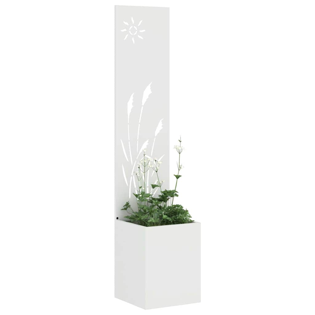 Garden Privacy Screen White 32 x 150 cm Cold-rolled steel