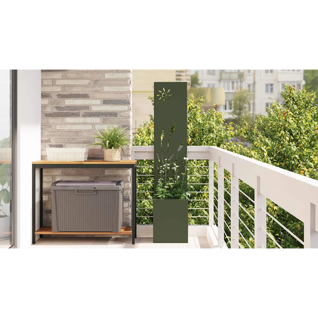 Garden Privacy Screen Olive green 32 x 150 cm Cold-rolled steel