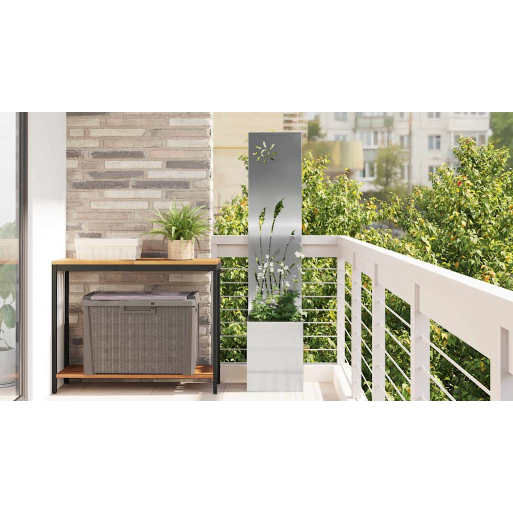 Garden Privacy Screen Silver 32 x 150 cm Galvanised steel