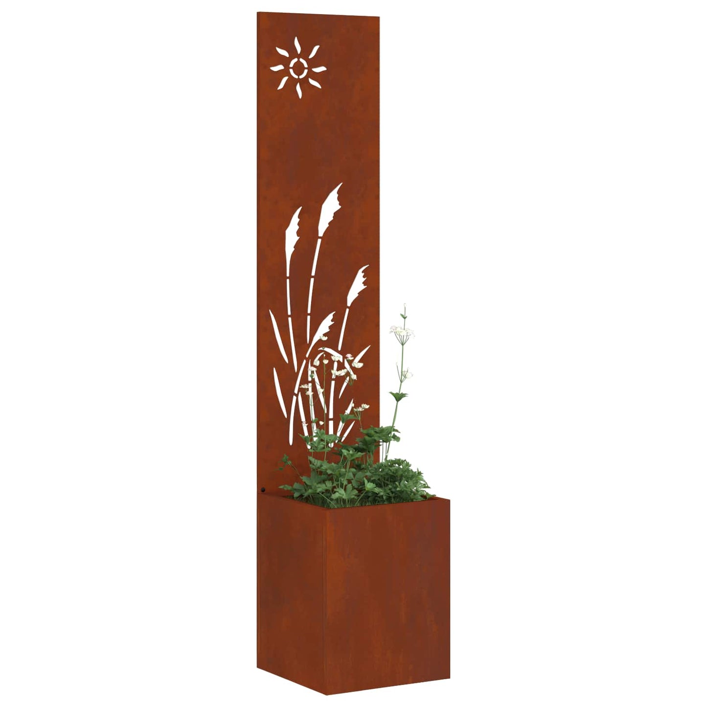 Garden Privacy Screen Rusty 32 x 32 x 150 cm Weathering steel