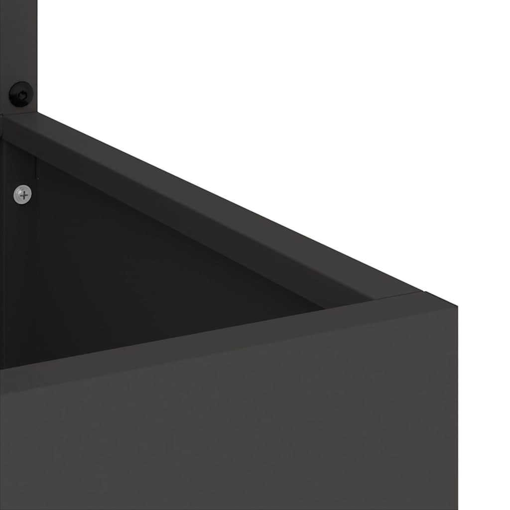 Garden Privacy Screen Black 32 x 150 cm Cold-rolled steel