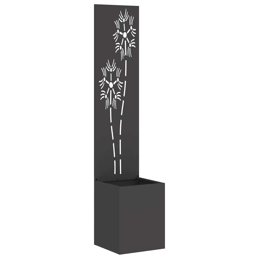 Garden Privacy Screen Black 32 x 150 cm Cold-rolled steel