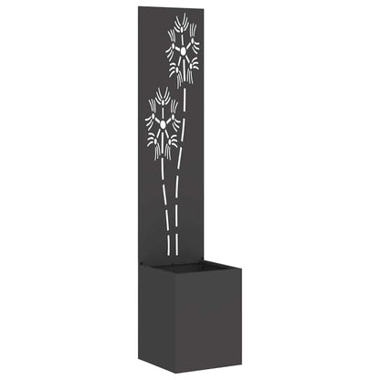 Garden Privacy Screen Black 32 x 150 cm Cold-rolled steel