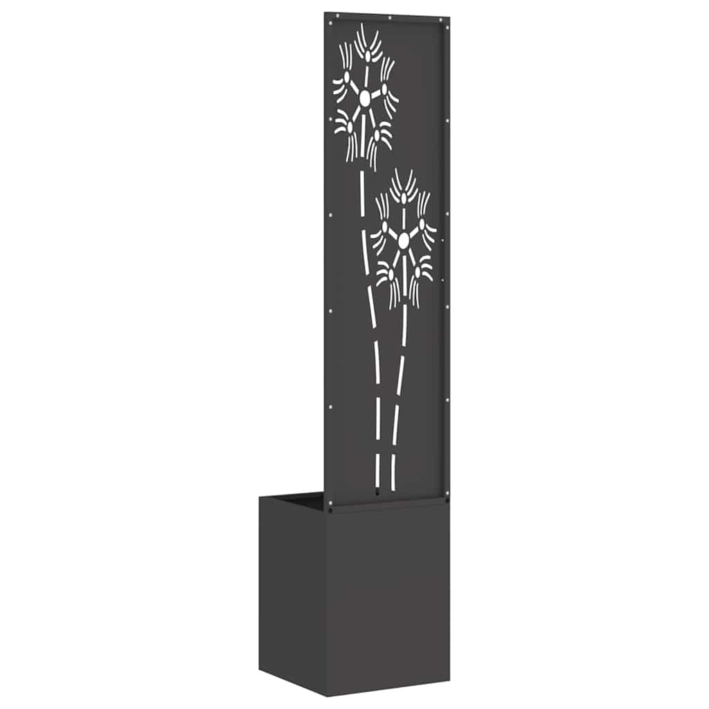 Garden Privacy Screen Black 32 x 150 cm Cold-rolled steel