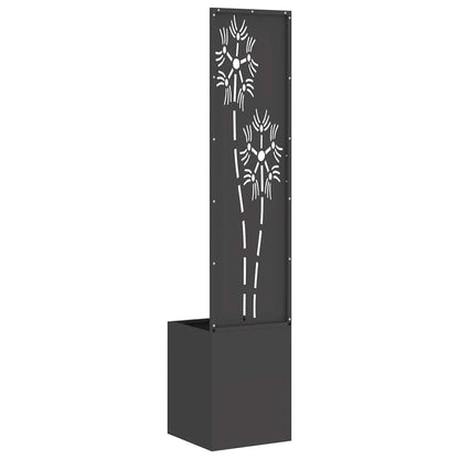Garden Privacy Screen Black 32 x 150 cm Cold-rolled steel