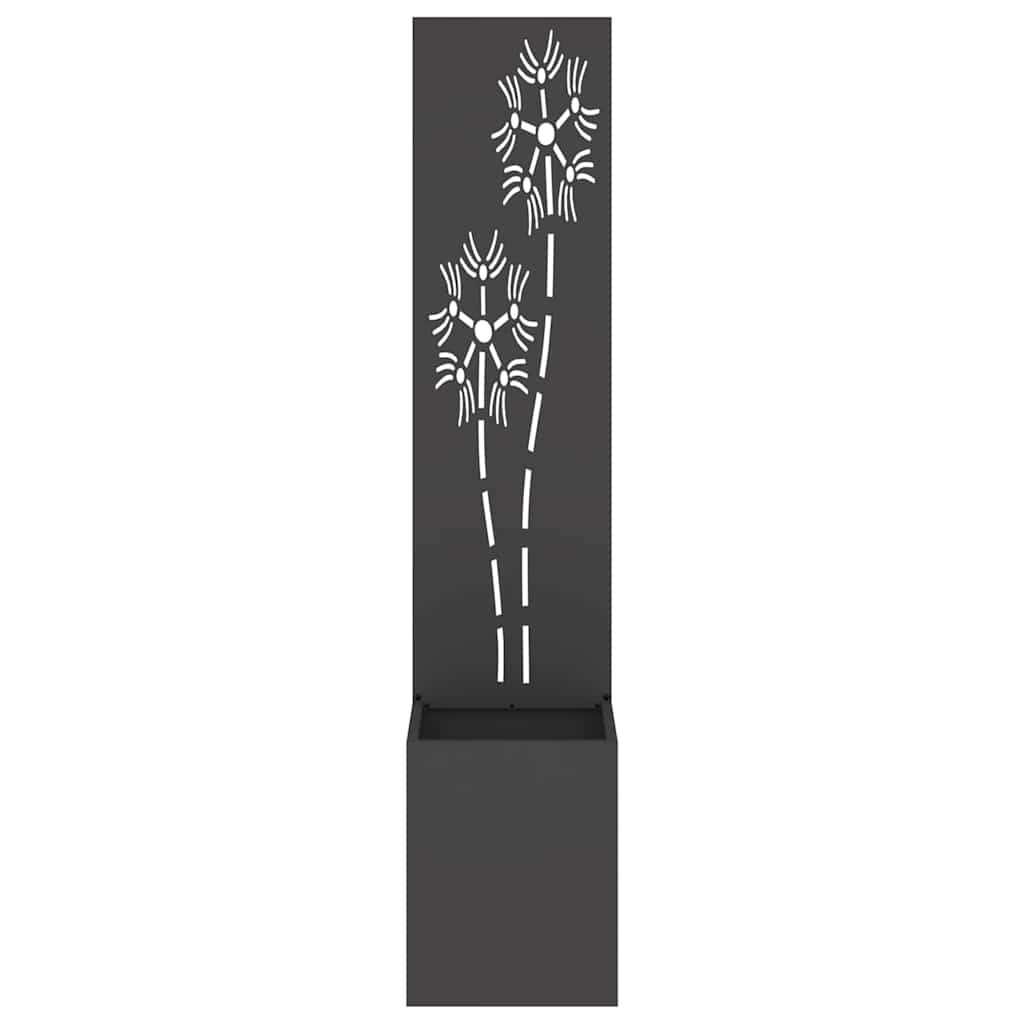 Garden Privacy Screen Black 32 x 150 cm Cold-rolled steel