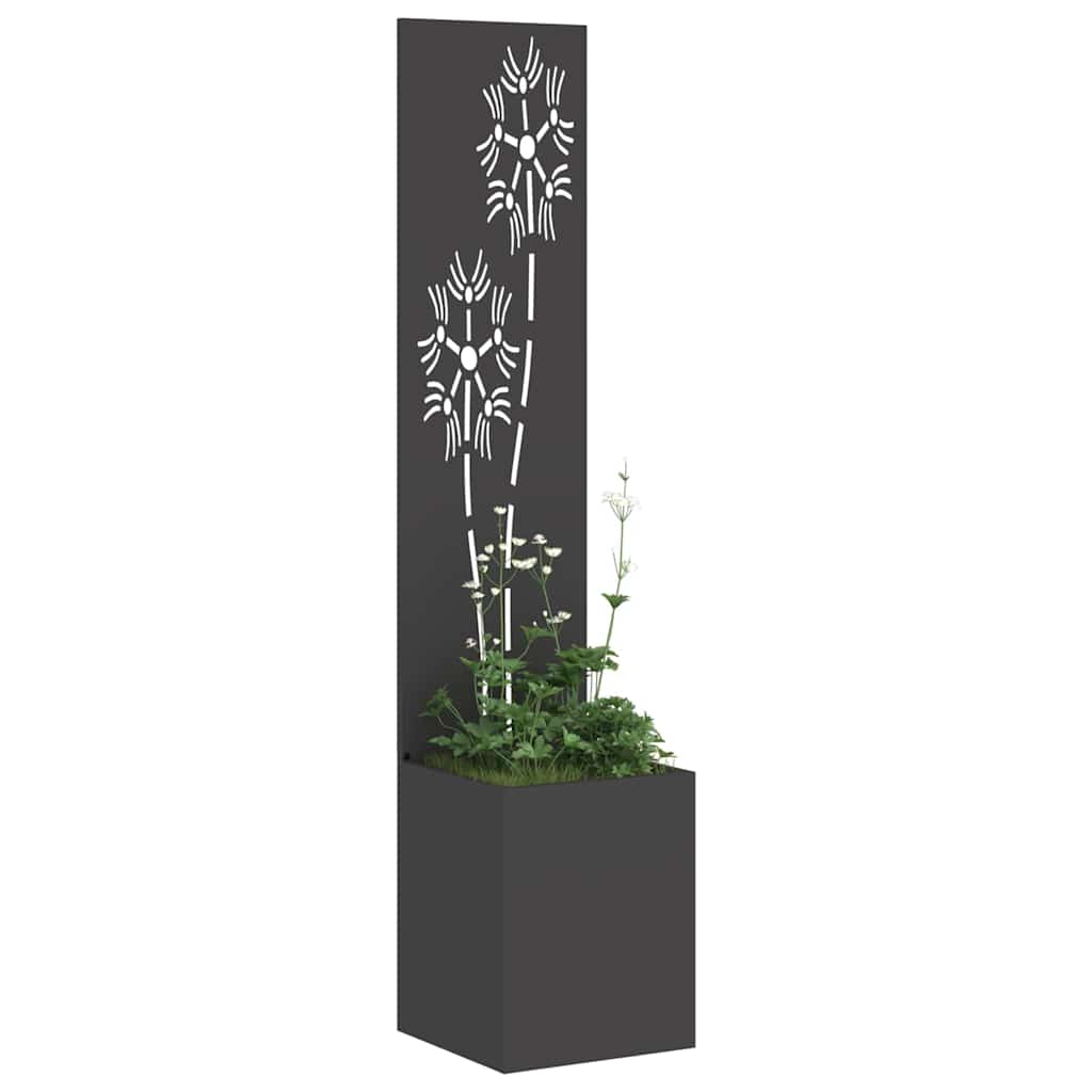 Garden Privacy Screen Black 32 x 150 cm Cold-rolled steel