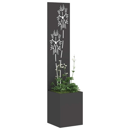 Garden Privacy Screen Black 32 x 150 cm Cold-rolled steel