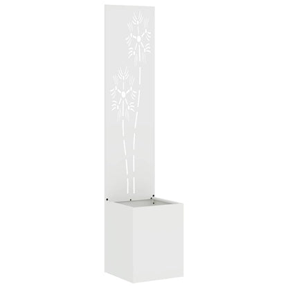 Garden Privacy Screen White 32 x 150 cm Cold-rolled steel