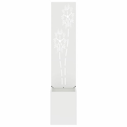 Garden Privacy Screen White 32 x 150 cm Cold-rolled steel